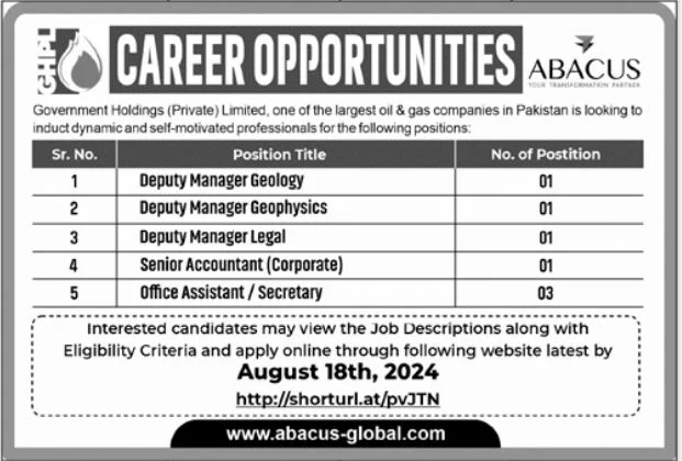 ABACUS Jobs 2024 Advertisement