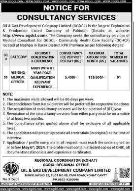 Oil & Gas Development Company Limited OGDCL Jobs 2024 Advertisement