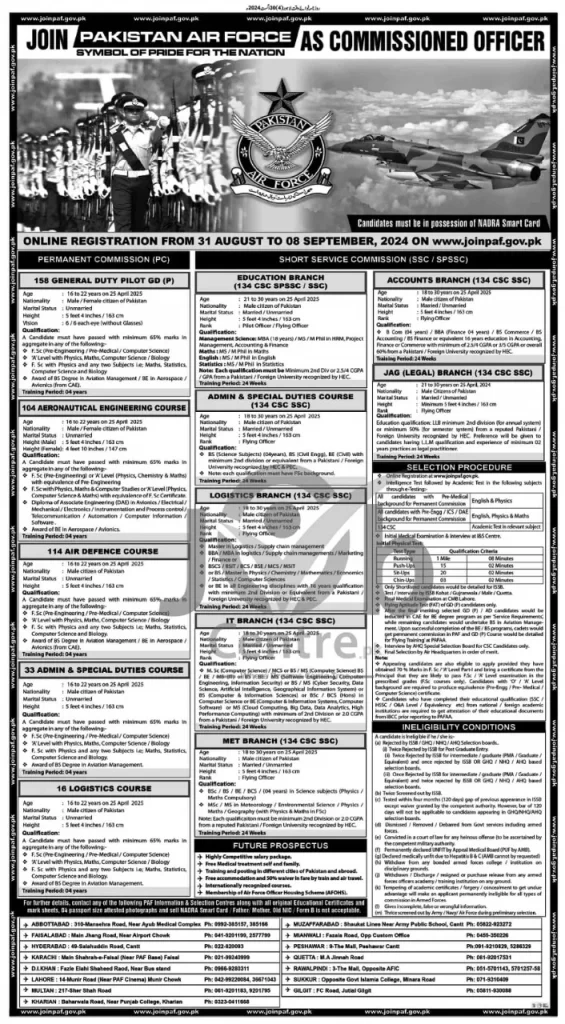 PAF Jobs 2024 Advertisement