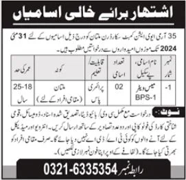 35 Army Aviation Combat Squadron Multan Jobs 2024 Advertisement