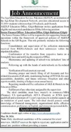 Aga Khan Education Service Pakistan AKESP Jobs 2024 Advertisement