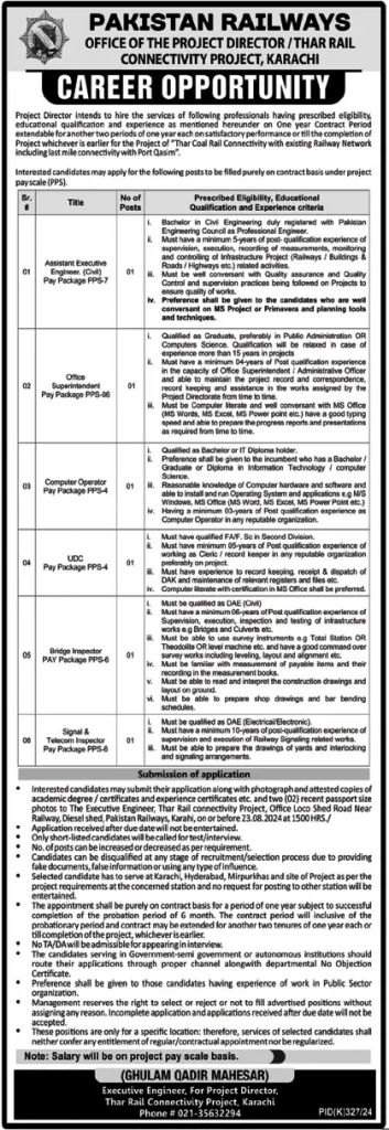 Latest Pakistan Railways Karachi Jobs 2024 Advertisement