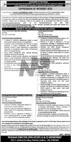 Government and Community Development Department LGCDD Punjab Jobs 2024 Advertisement: