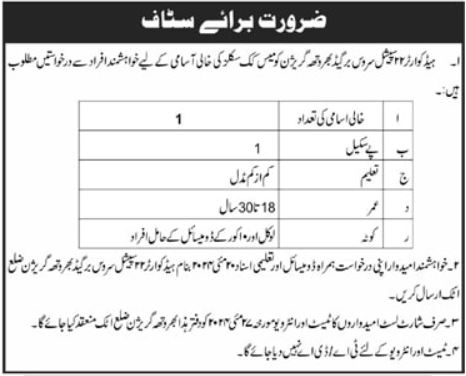 Pakistan Army Headquarter Special Service Brigade Attock Jobs 2024 Advertisement