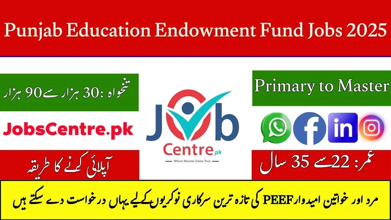 Punjab Education Endowment Fund PEEF Jobs 2025