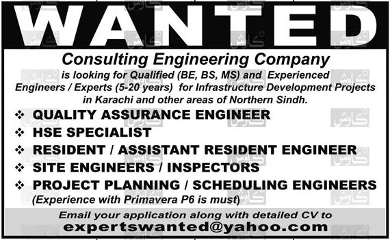 Consulting Engineering Company Jobs 2024 Advertisement