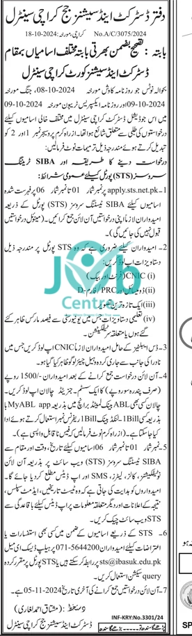 District Court Karachi Jobs 2024 Advertisement