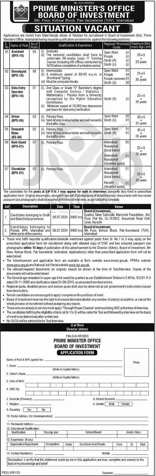 Latest Prime Minister's Inspection Commission Islamabad Jobs 2024 Advertisement