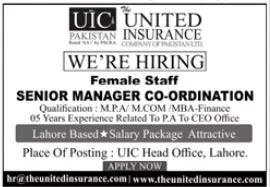  United Insurance Corporation UIC Pakistan Jobs 2024 Advertisement