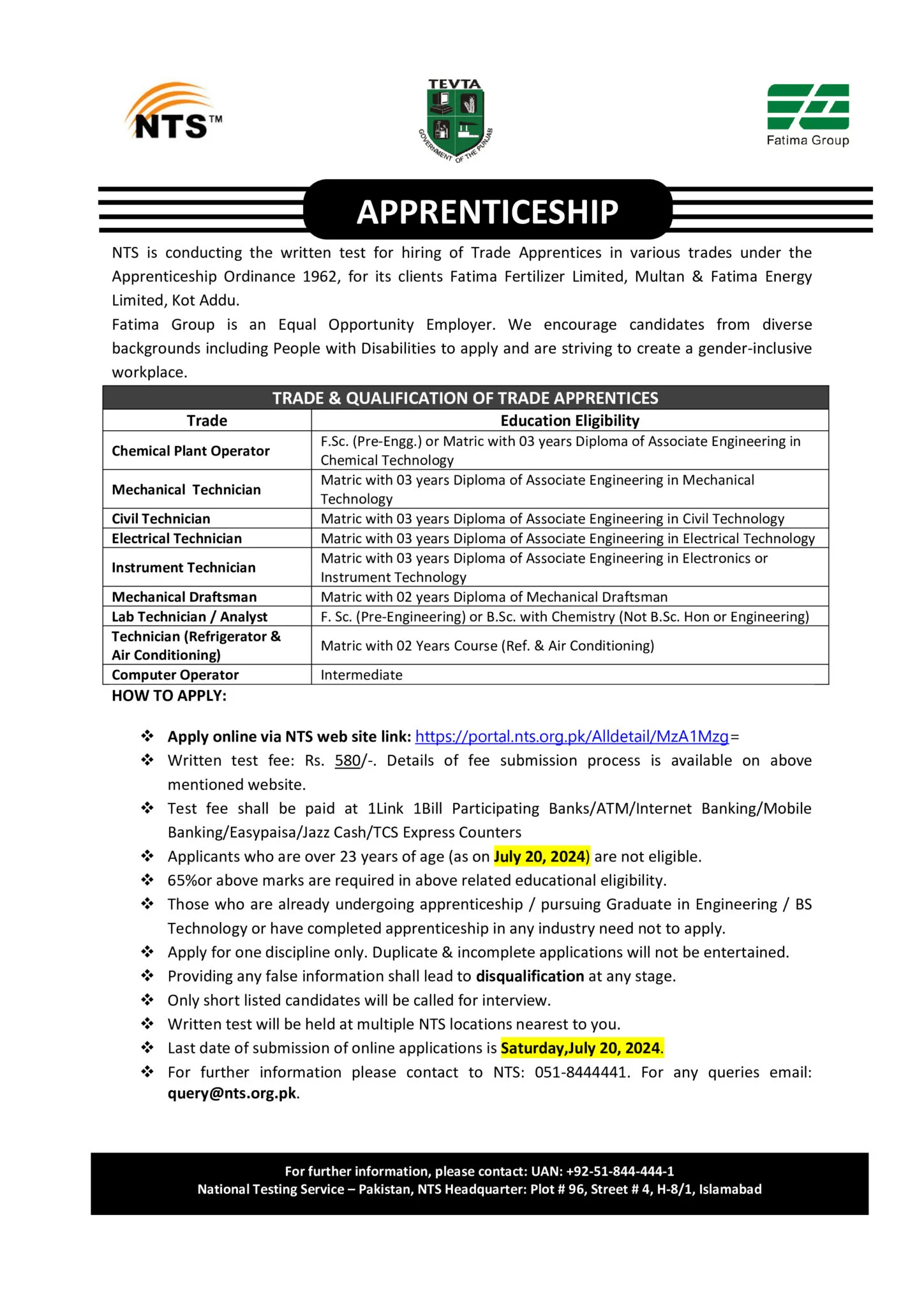 Fauji Fertilizer Apprenticeship Program