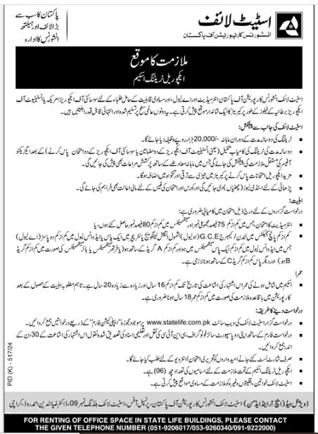 Latest State Life Insurance Corporation of Pakistan Jobs 2024 Advertisement