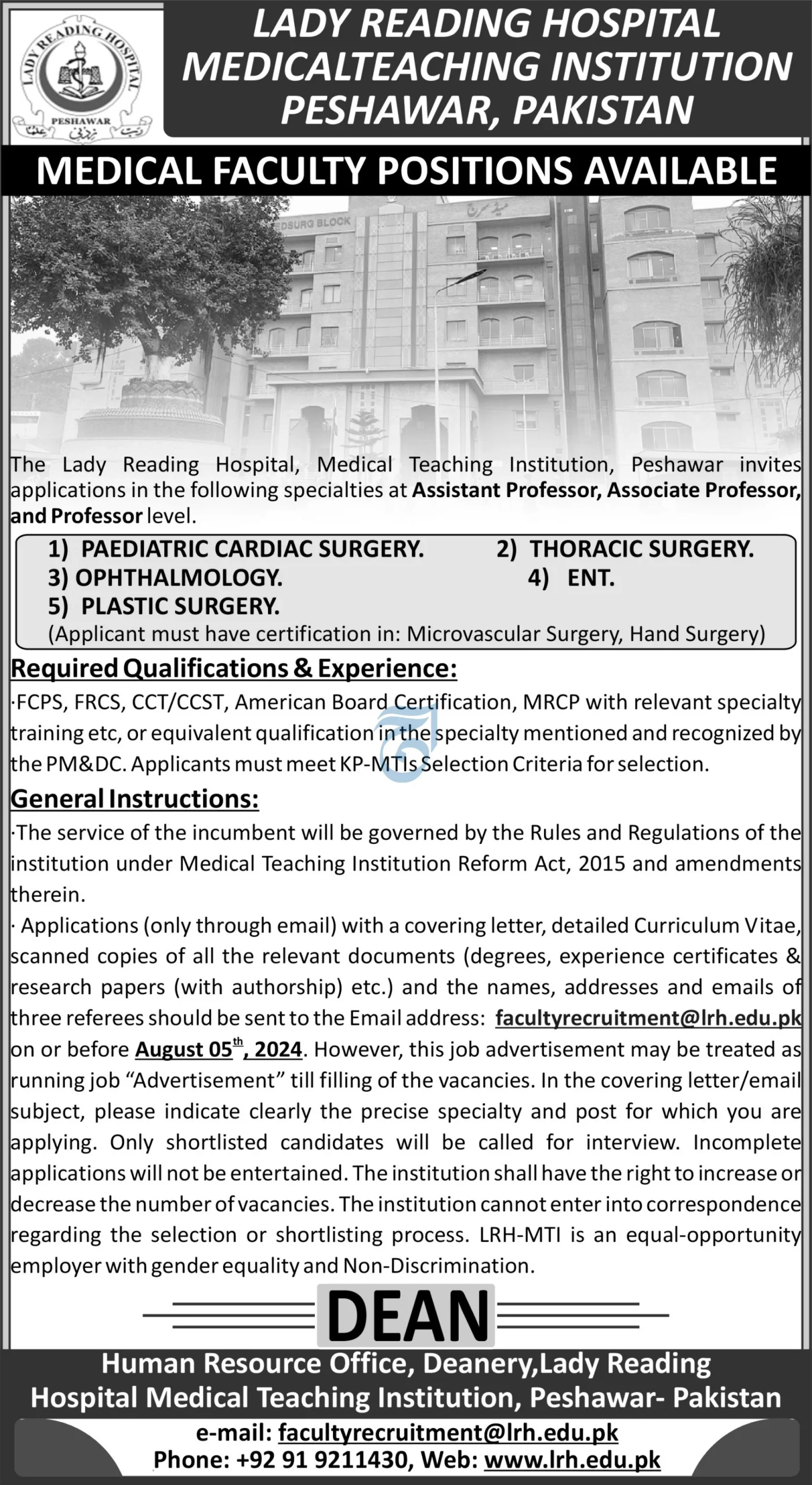 Medical Teaching Institution Peshawar Jobs 2024 Advertisement