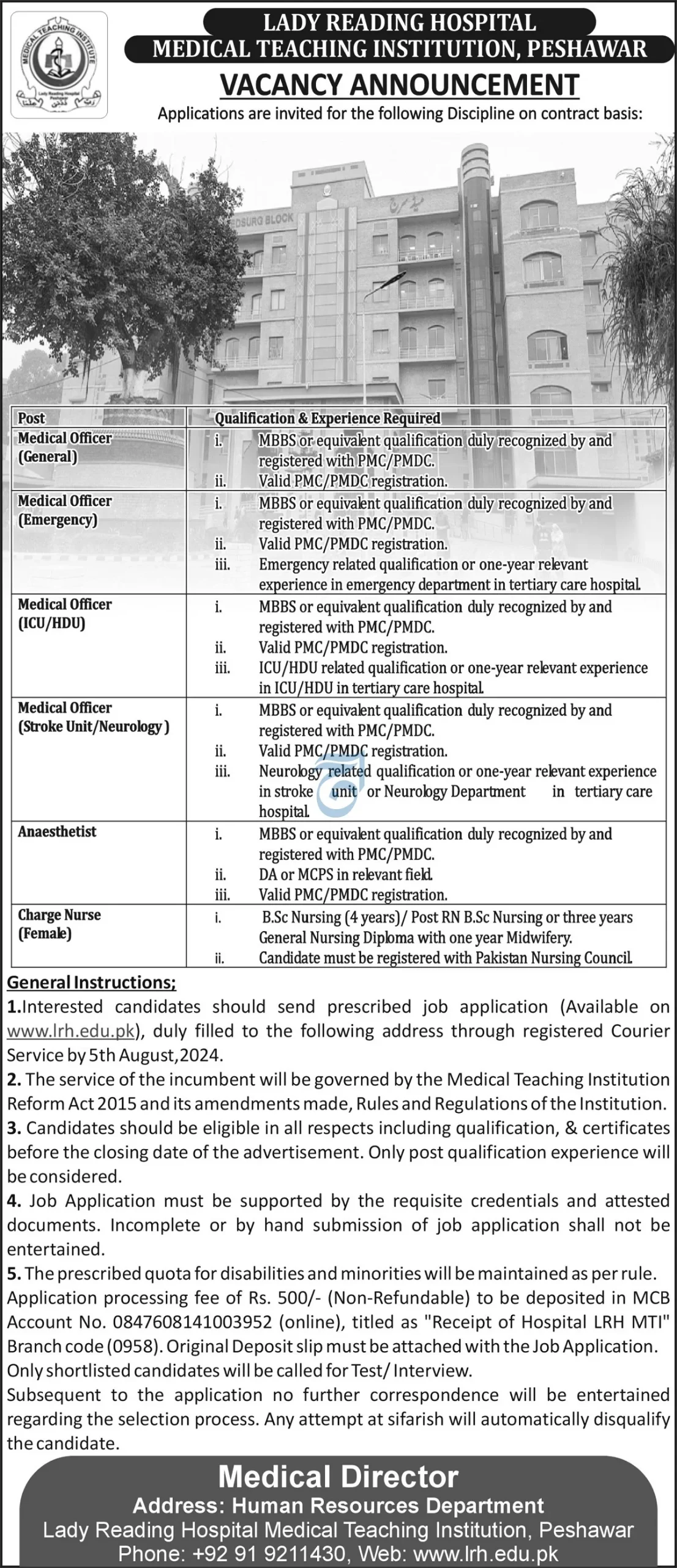 Medical Teaching Institution Peshawar Jobs 2024 Advertisement