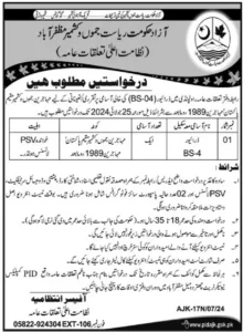 Ministry Of Public Relation Muzaffarabad Jobs 2024  Advertisement