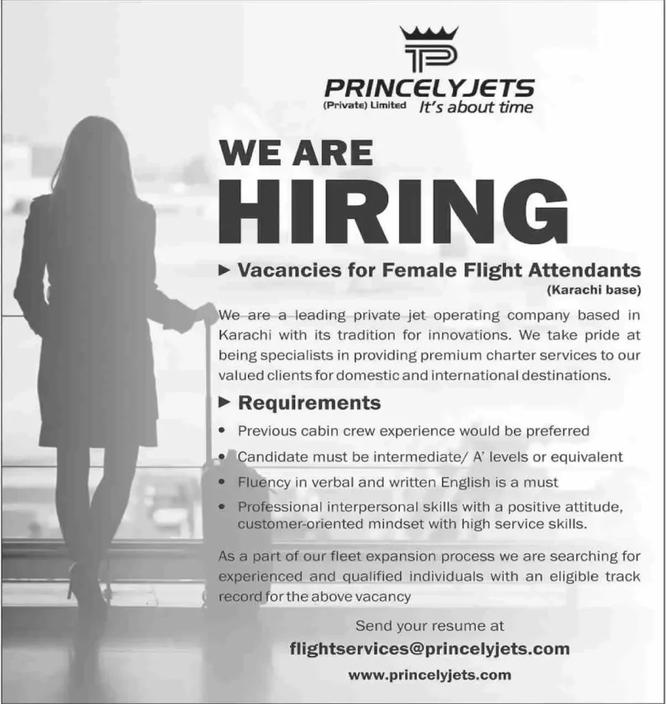 Princely Jets Jobs 2024 Advertisement