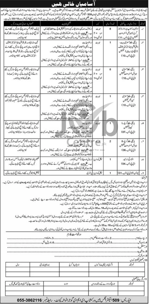 509 Electronics Base Workshop EME Gujranwala Jobs 2024