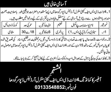 COD Jobs in Sargodha 2024 Advertisement