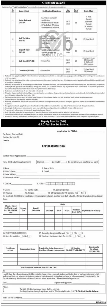 ECP Jobs 2024 Advertisement