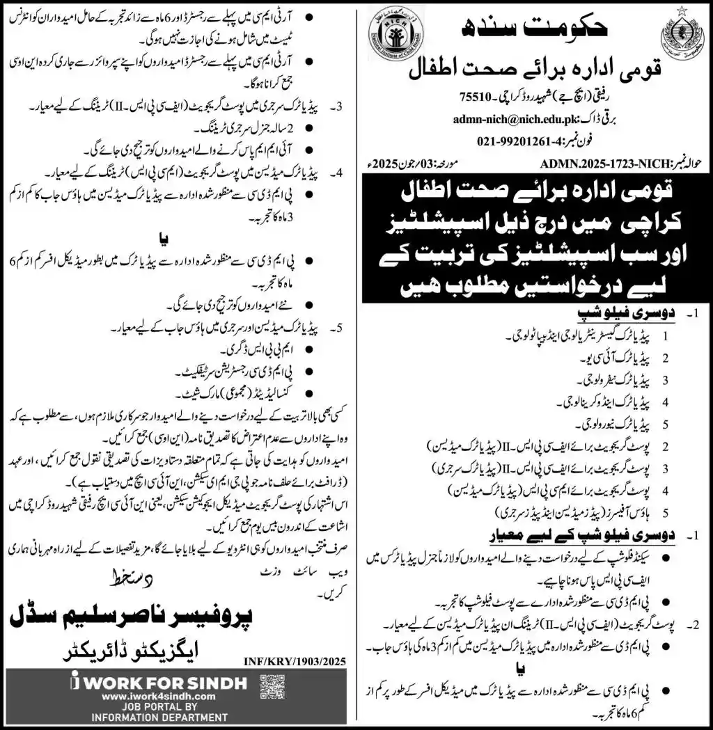 National Institute of Child Health NICH Jobs 2025 Today Advertisement