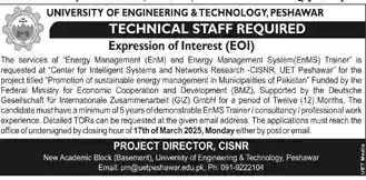 UET Peshawar Jobs Today Advertisement