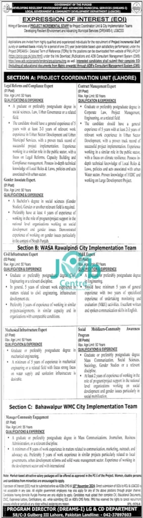  Local Government and Community Development Department LGCD Punjab Jobs 2024 Advertisement