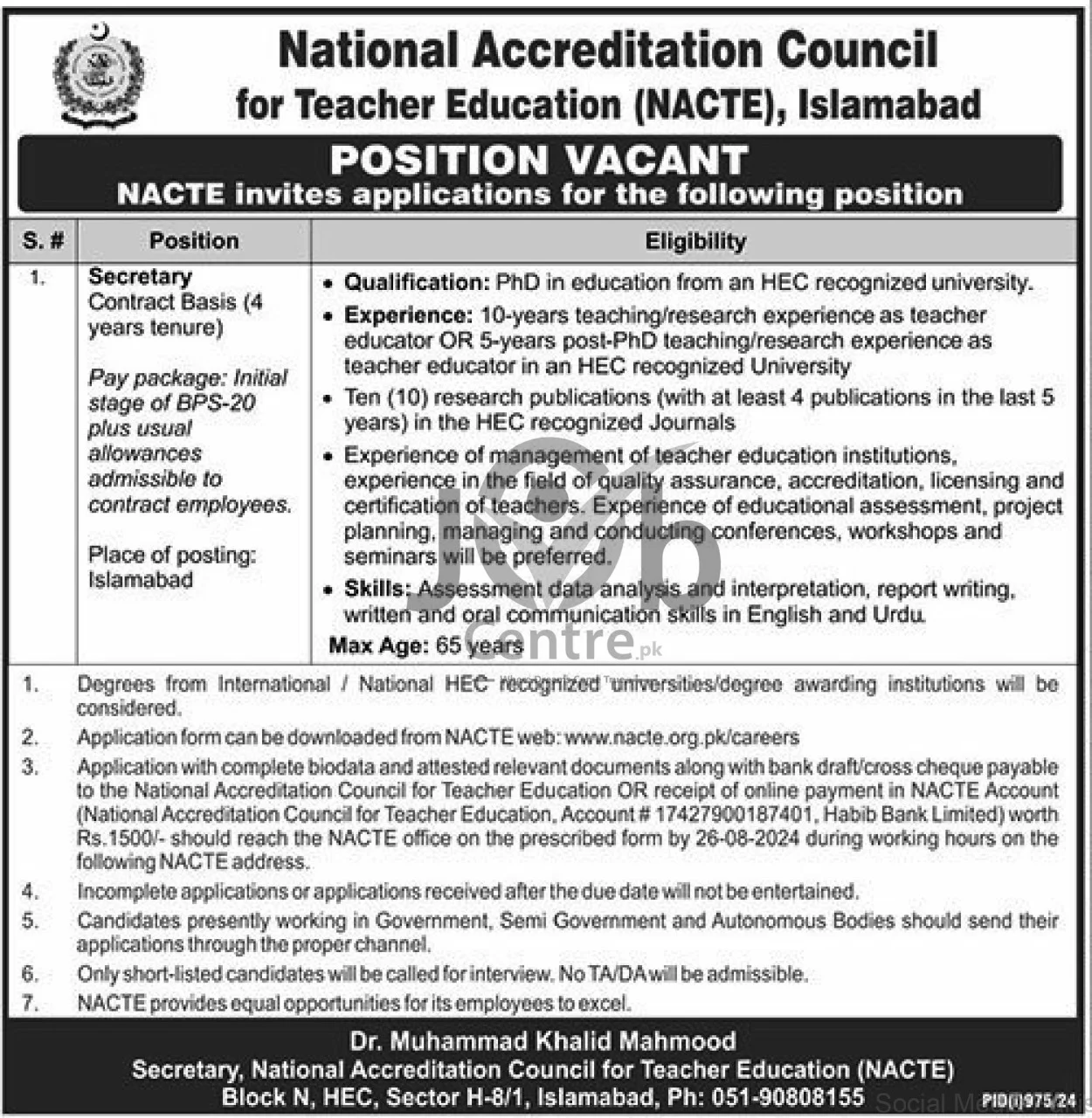 National Accreditation Council for Teacher Education NACTE Jobs 2024