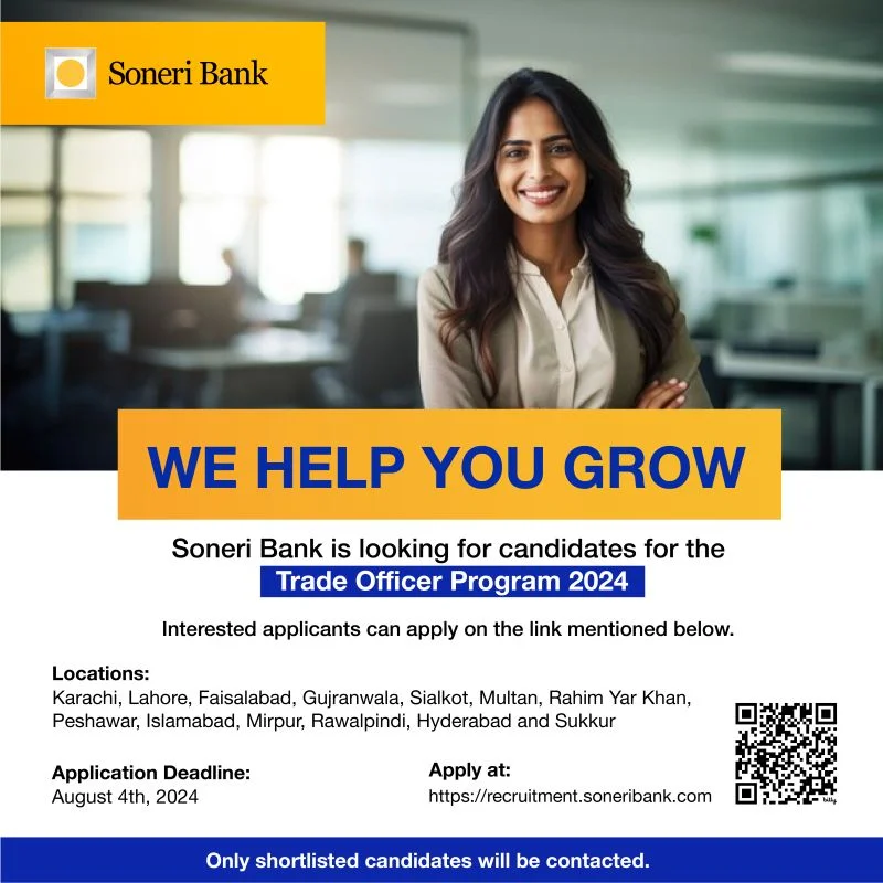 Soneri Bank Trade Officer Program 2024 Advertisement