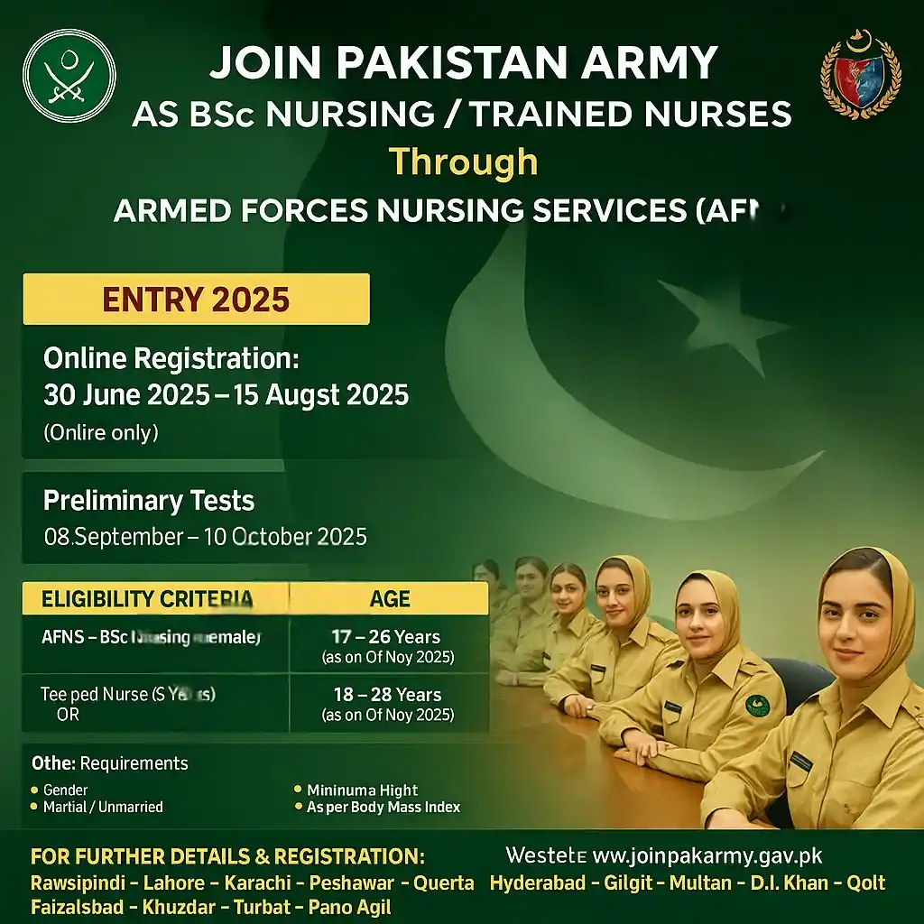 Join Pak Army Female Jobs 2025 Advertisement: