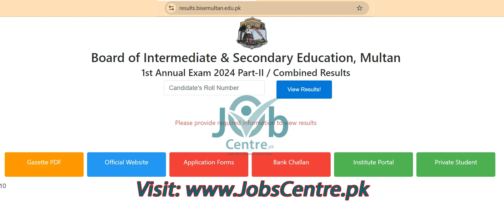 How to Check Multan Board 12th Class Result by way of Roll No