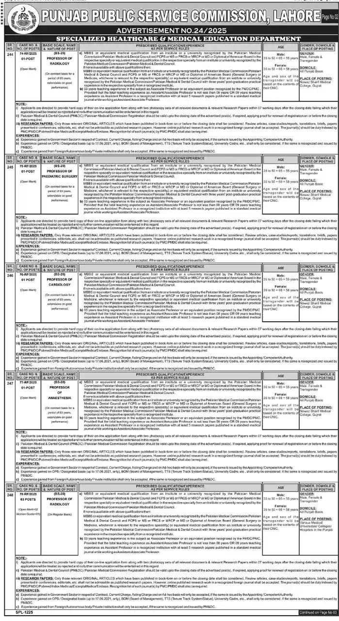 PPSC Jobs Online Apply at Jobs Centre in 2025 Advertisement #02