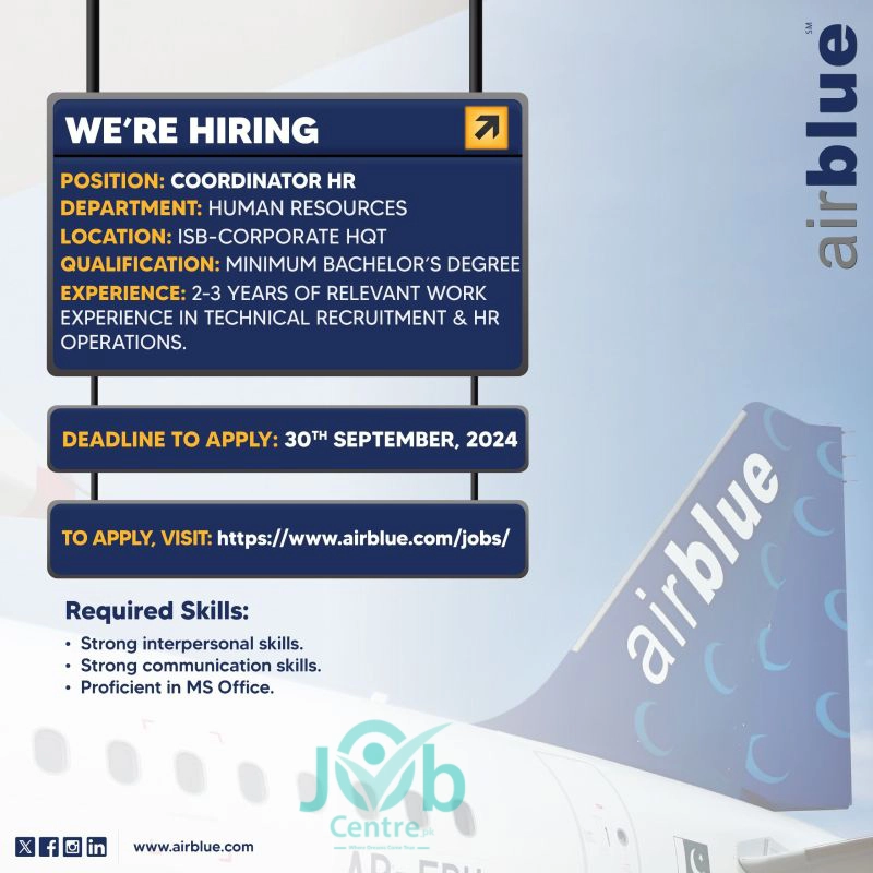 Pakistan Airblue Jobs 2024 Advertisements