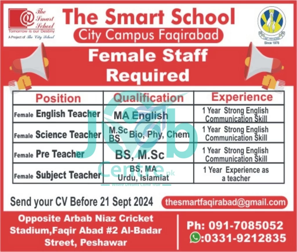 The Smart School Teaching Jobs 2024 Advertisement