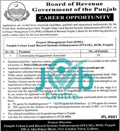 BOR Punjab Jobs 2024 Advertisement