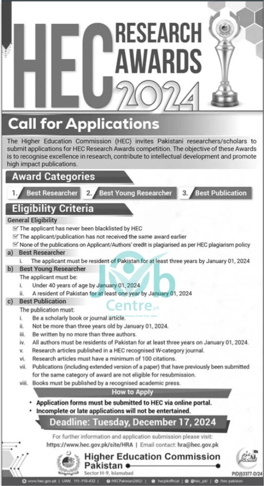 Higher Education Commission HEC Islamabad Jobs 2024 Advertisement