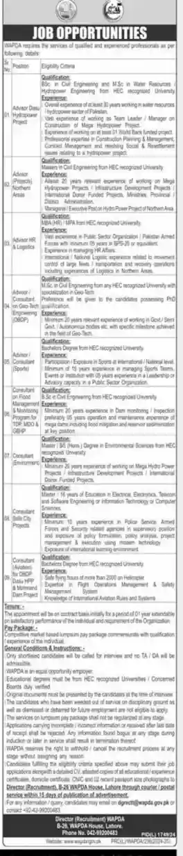 WAPDA Lahore Jobs 2024 Advertisement