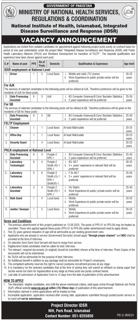 National Institute of Health NIH Jobs 2024 Advertisement