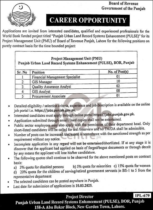 Board of Revenue Jobs 2025 Advertisement