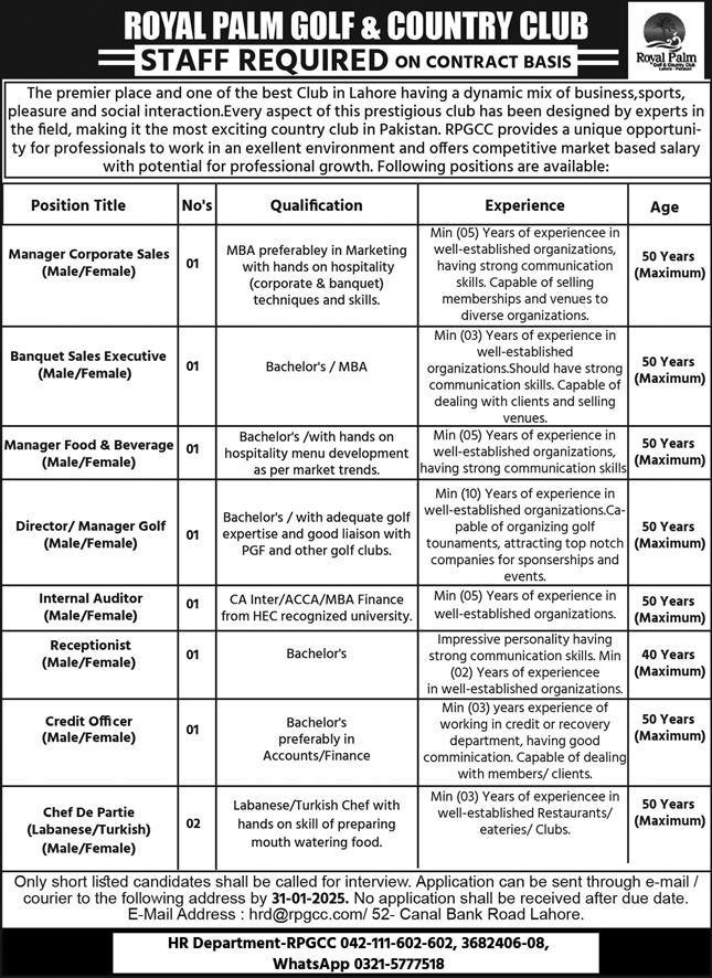 Royal Palm Golf & Country Club Jobs 2025 Online Apply Advertisement
