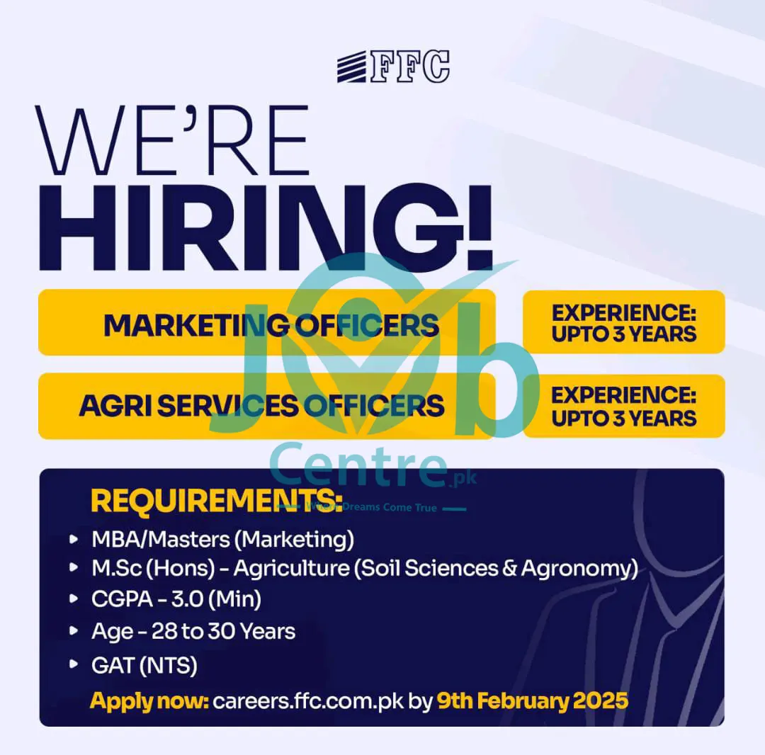 The Latest FFC Jobs 2025 Advertisement