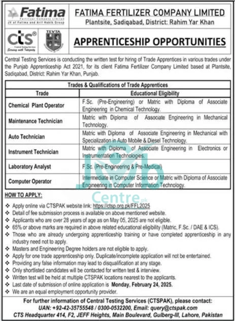 Fatima Fertilizer Jobs 2025 Advertisement: Program 2025 Advertisement