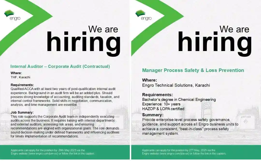 Engro Corp Karachi Jobs 2025 Latest Advertisement