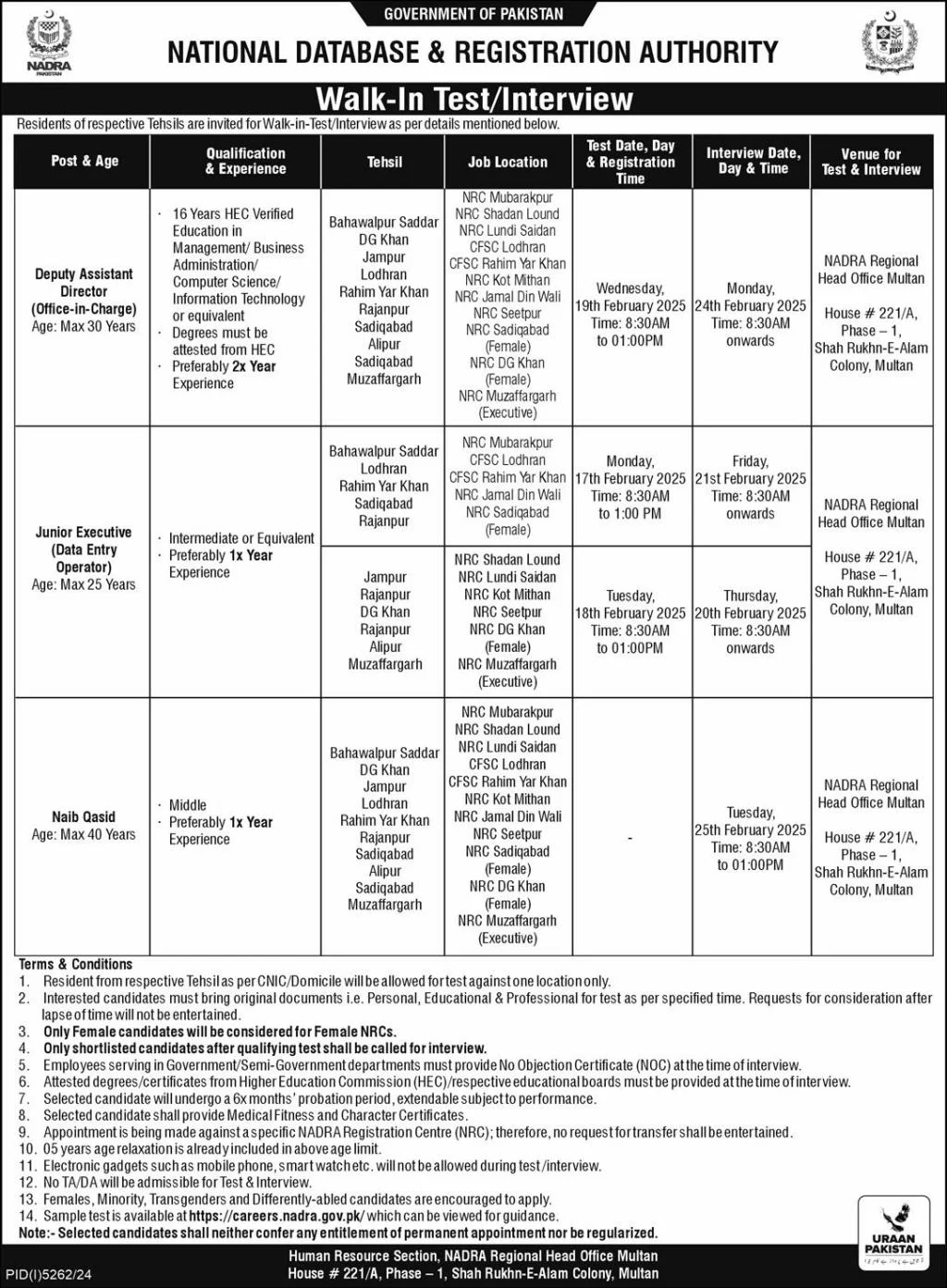 Latest-NADRA-Naib-Qasid-Jobs-2025-Advertisement