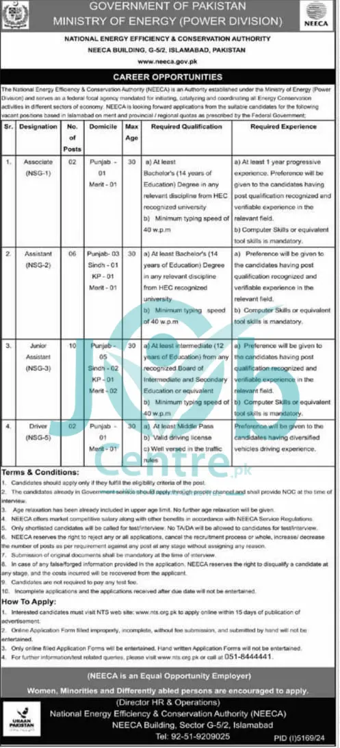 NTS NEECA Jobs 2025 Advertisement