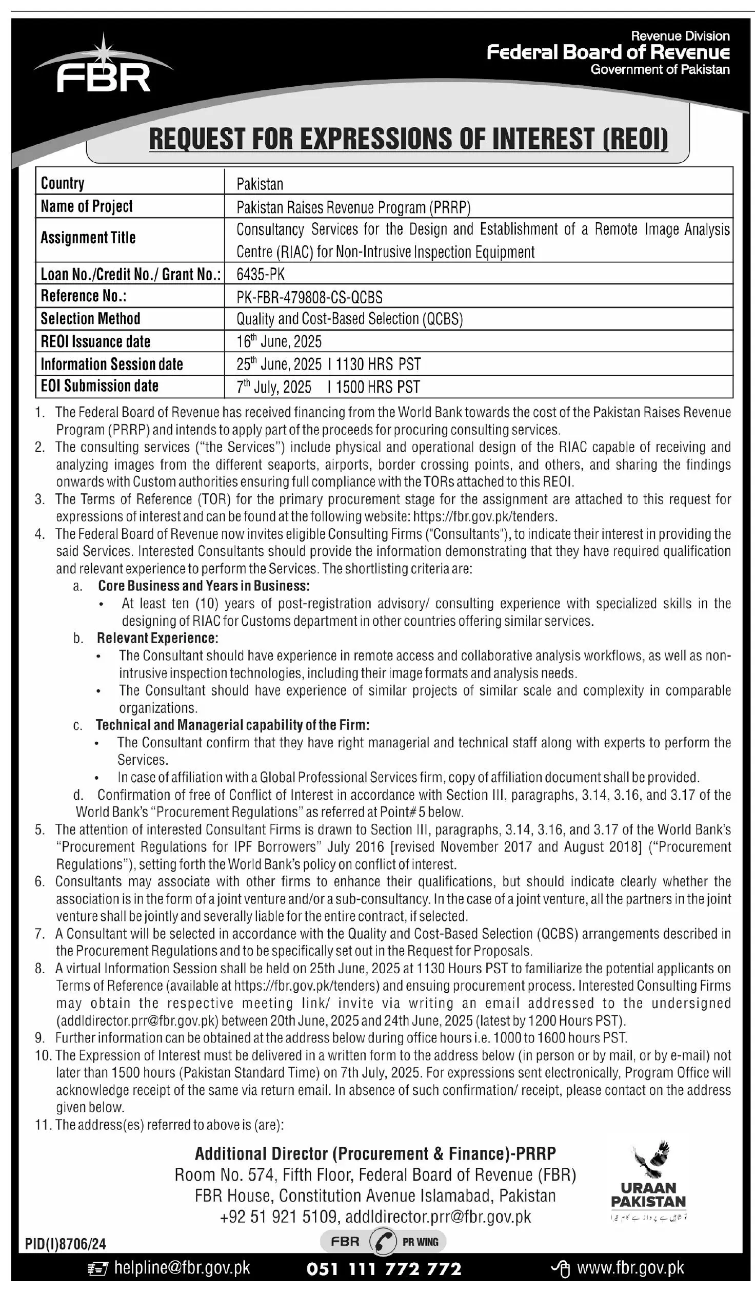 FBR Pakistan Jobs 2025 Advertisement # 1