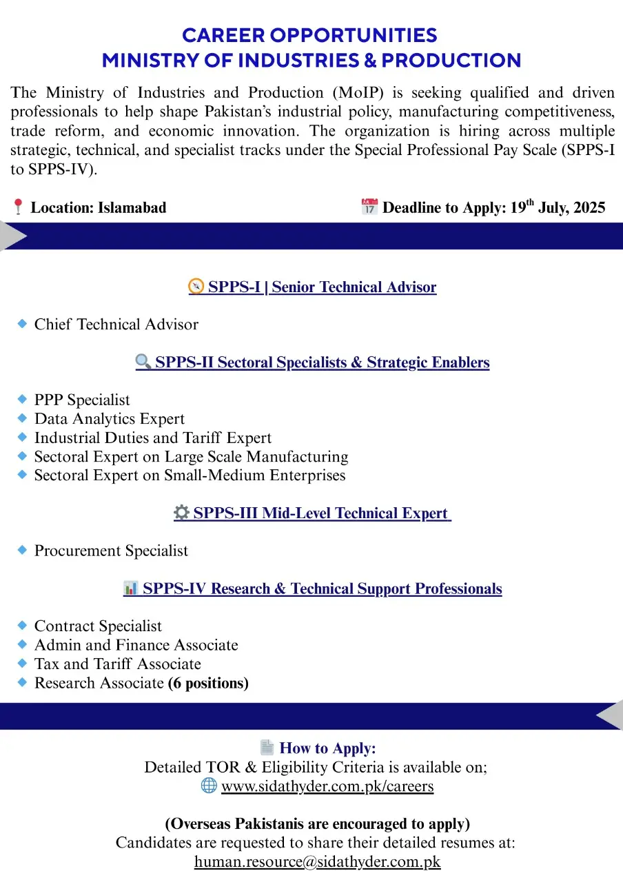MOIP Jobs in July 2025 Advertisement