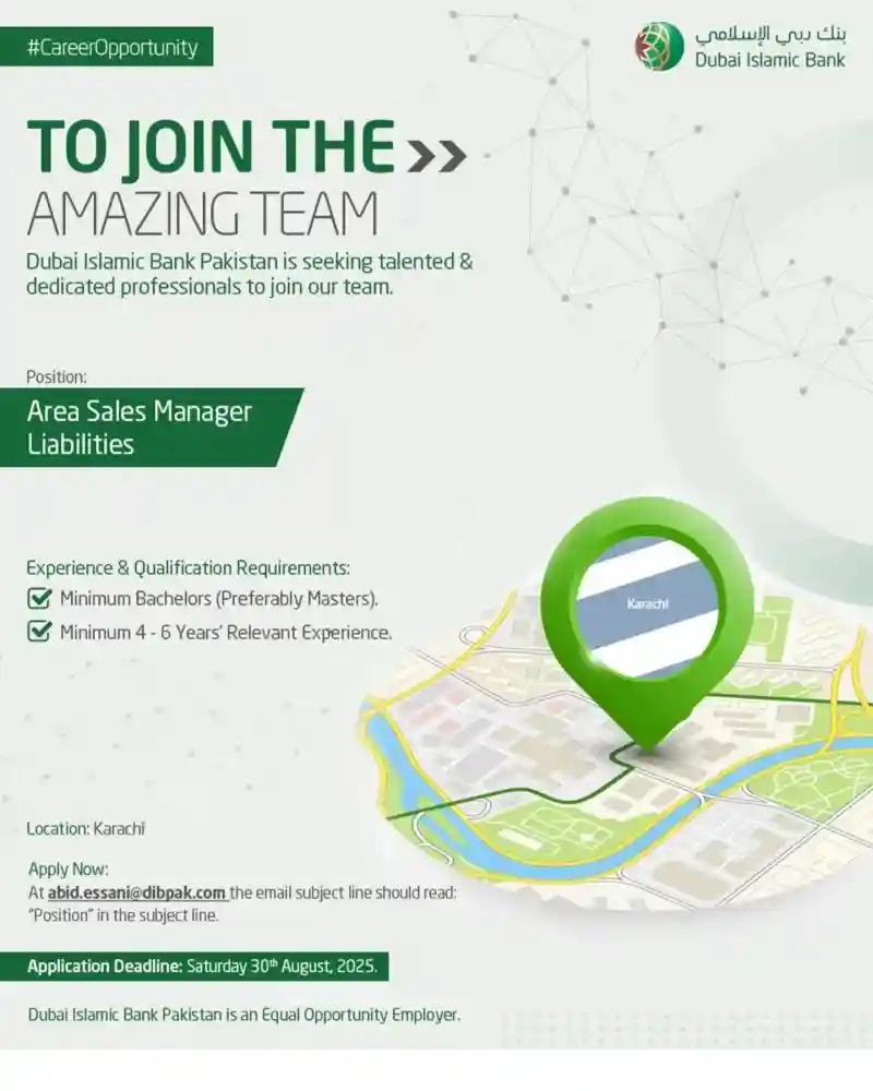 lastest Dubai Islamic Bank Pakistan Ltd Jobs 2025 Advertisement: