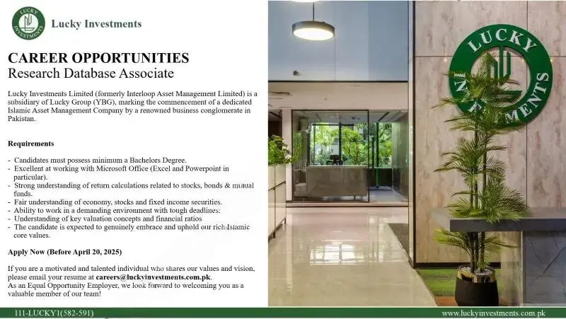 Lucky Investments Limited Jobs 2025 Advertisement