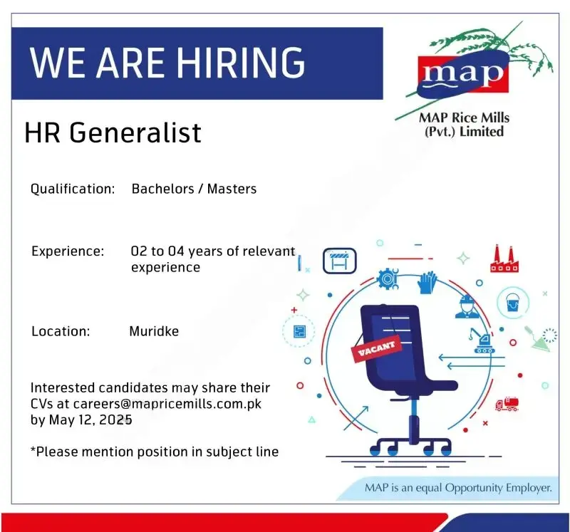 MAP Rice Mills Pvt Limited Jobs 2025 Advertisement