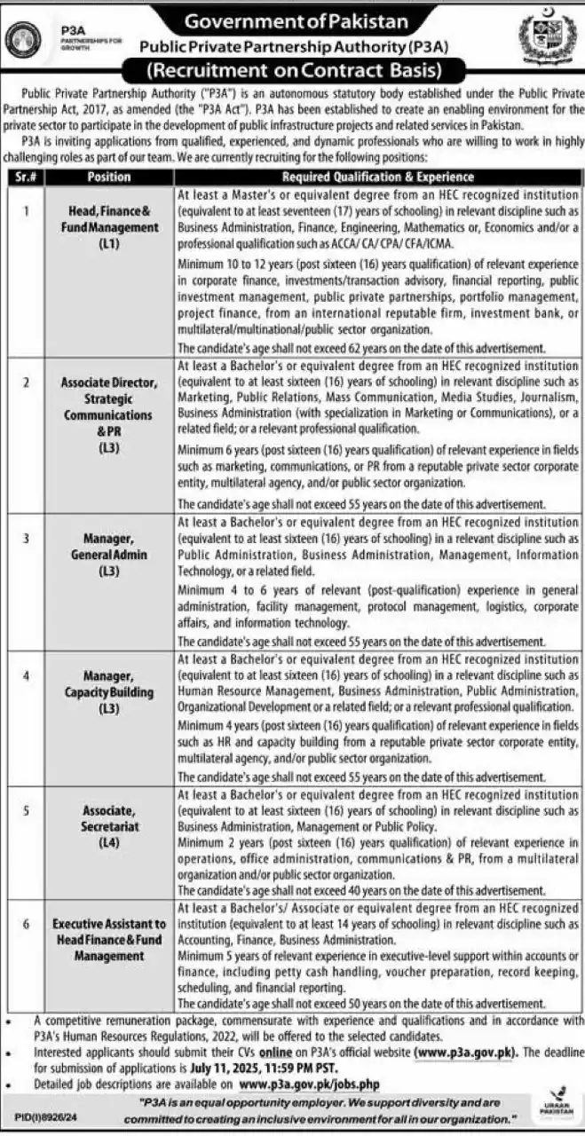 P3A Jobs 2025 Advertisement