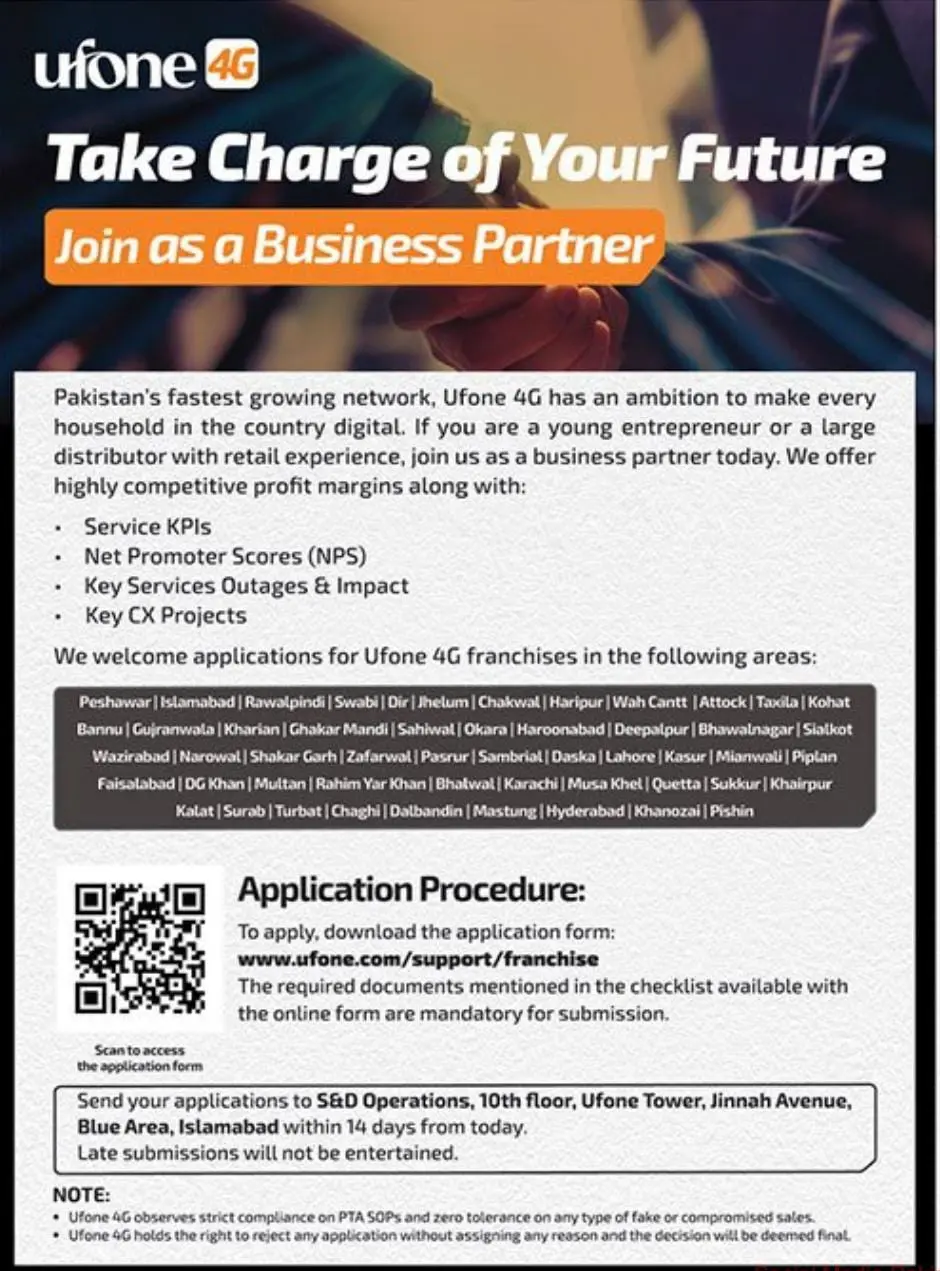 Ufone 4G Jobs 2025 Advertisement